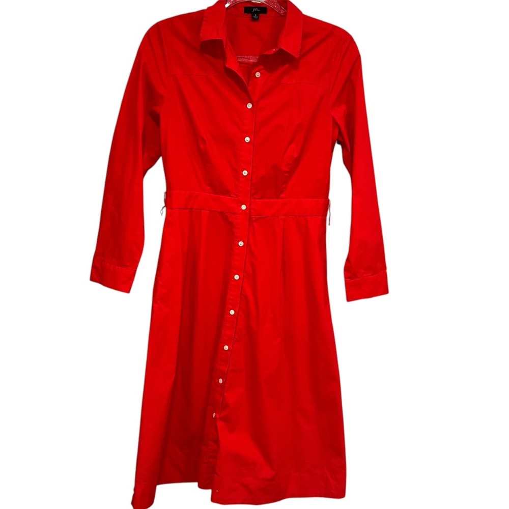 J crew long‎ sleeve shirt dress size 8